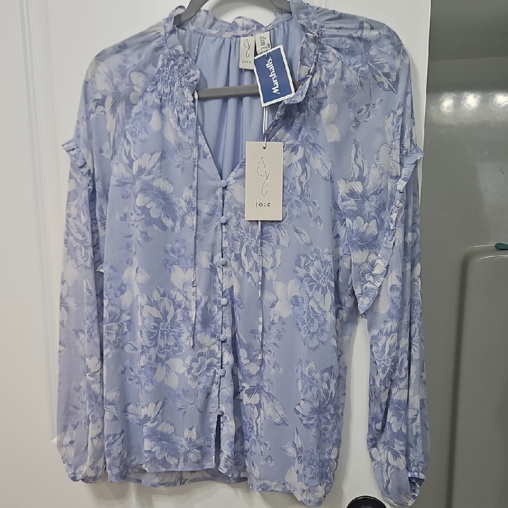 Joie Light Blue Floral Blouse